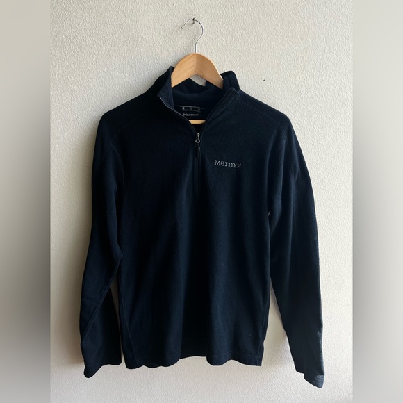 Marmot black 1/4 zip fleece pullover - Picture 1 of 4
